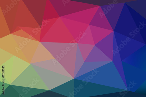 Modern triangle colorful abstract background, blue, green red, orange, pink 