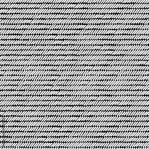 Black and white rug woven striped fabric seamless pattern, vector
