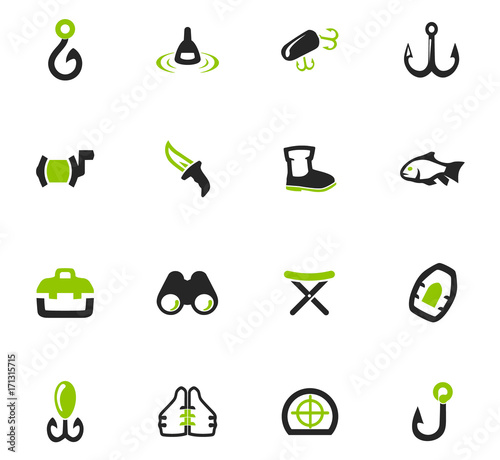 Fishing icons set