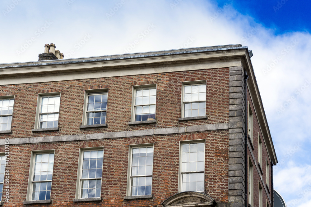 Traditional antique city building in Dublin Ireland