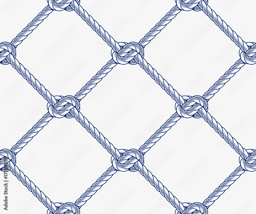 Naklejka premium seamless nautical rope pattern