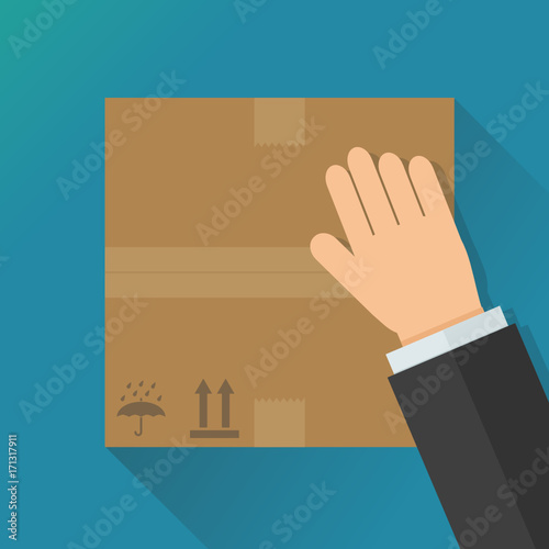 Réceptionner/Déposer un colis (flat design)