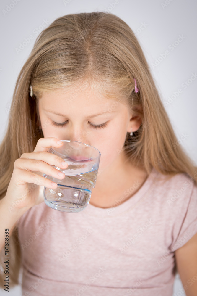Close up of a girl drinking water Close up of a girl drinking water