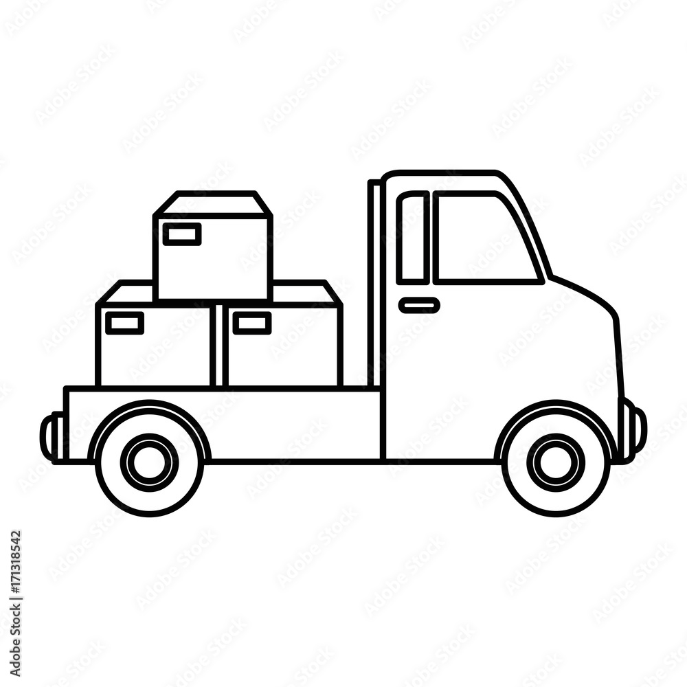 delivery truck with boxes
