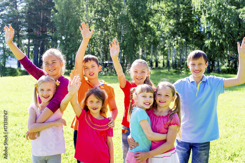 Kids outside in park