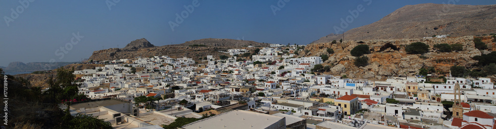 City of Lindos in Rhodes, Greece