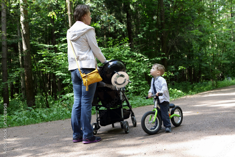 Mother with son in park Mother with son in park