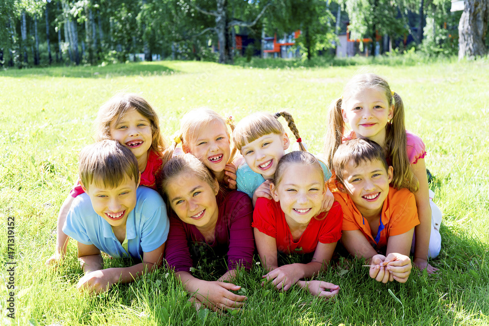 Kids outside in park Kids outside in park