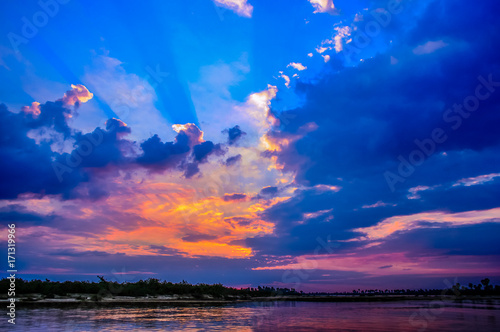 sunset, Rufiji River, Tanzania, Africa