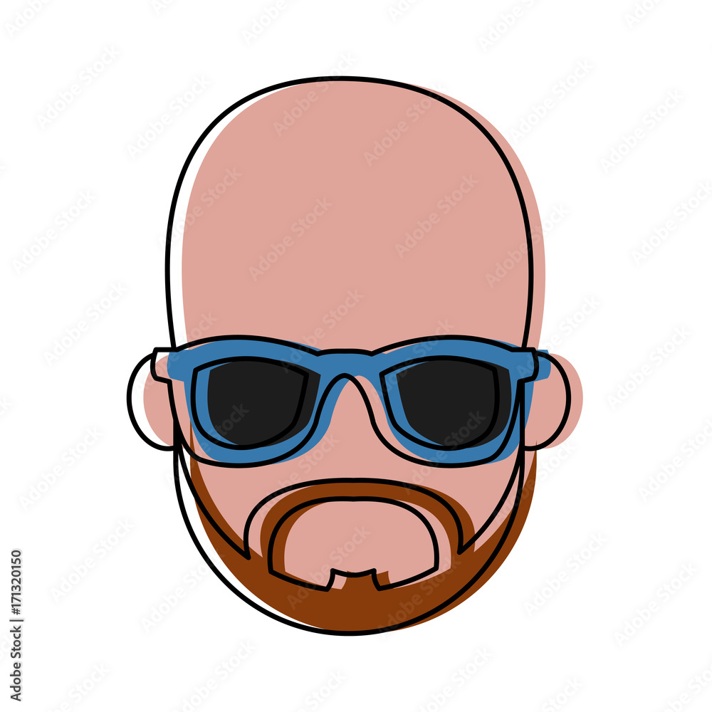 Young man cartoon with sunglasses icon vector illustration graphic design