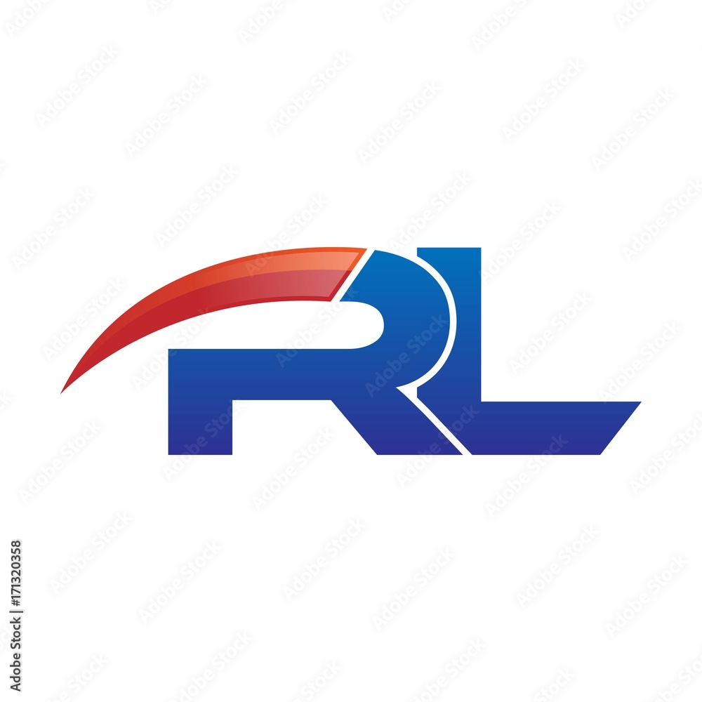 modern vector initial letters logo swoosh rl red blue modern vector initial letters logo swoosh rl red blue