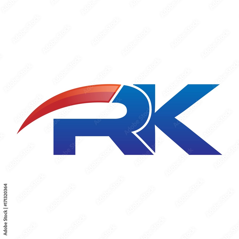 modern vector initial letters logo swoosh rk red blue modern vector initial letters logo swoosh rk red blue