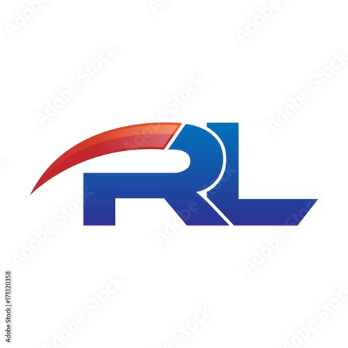 Free Download modern vector initial letters logo swoosh rl red blue - GFXLoad