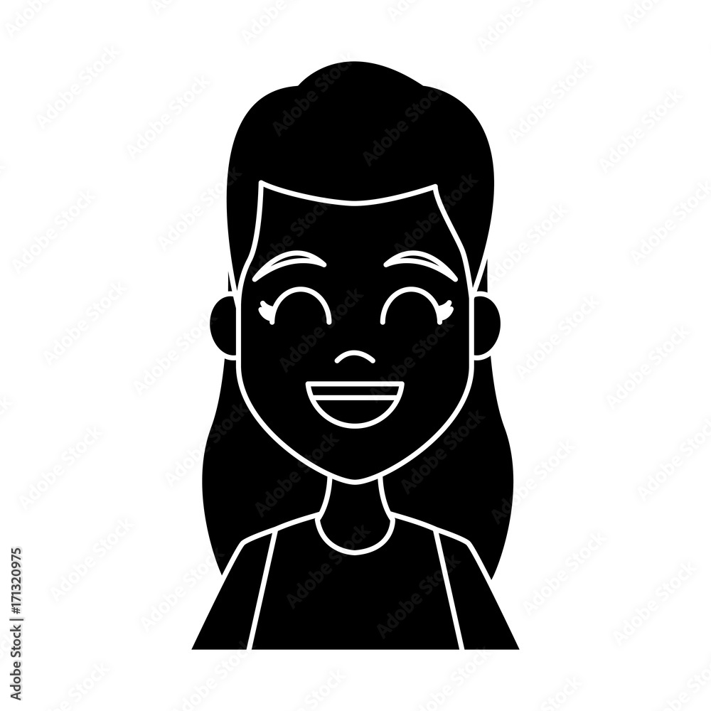 Young woman cartoon icon vector illustration graphic design