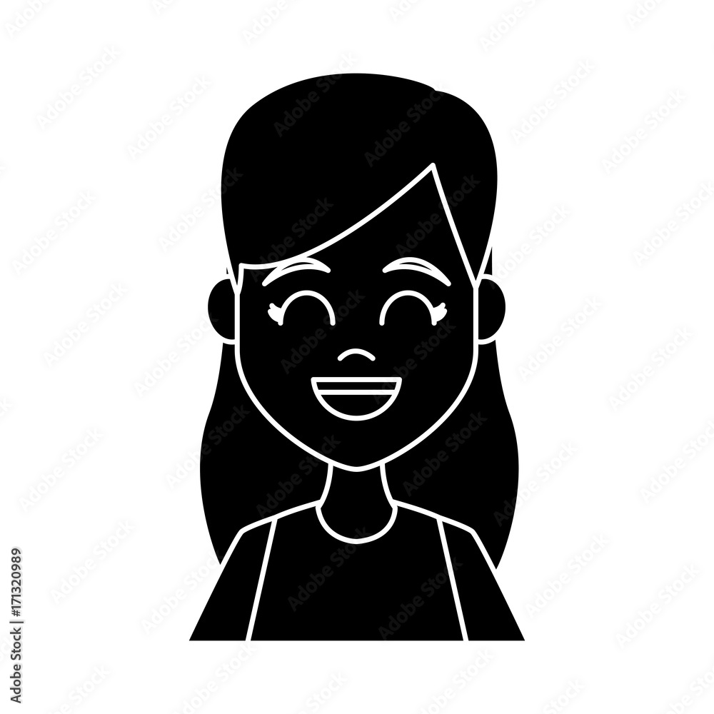 Young woman cartoon icon vector illustration graphic design