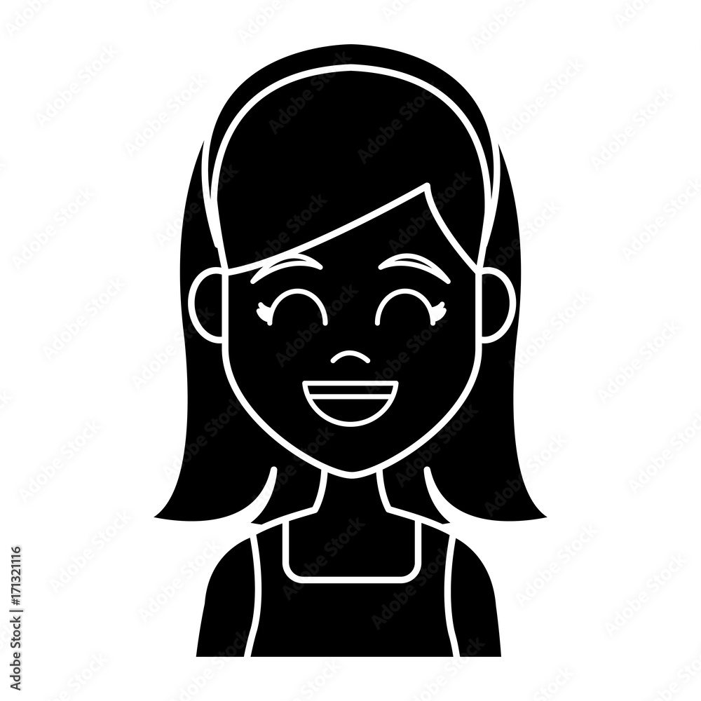 Young woman cartoon icon vector illustration graphic design Young woman cartoon icon vector illustration graphic design