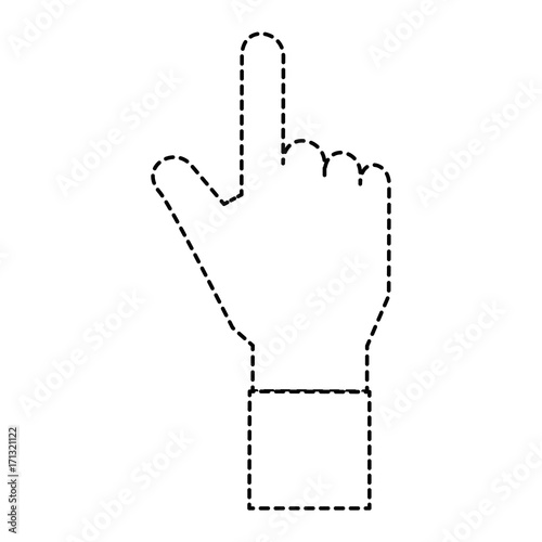 human hand touching icon