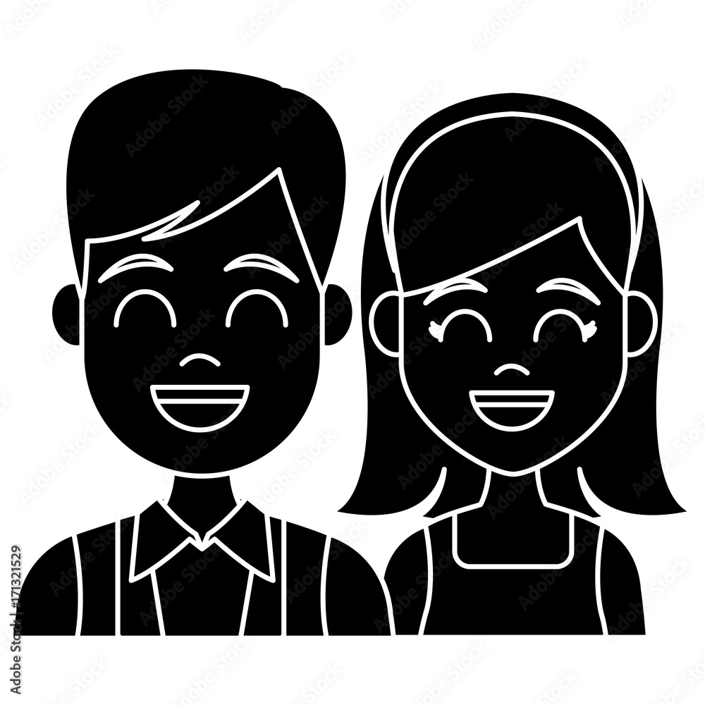 Young couple cartoon icon vector illustration graphic design Young couple cartoon icon vector illustration graphic design