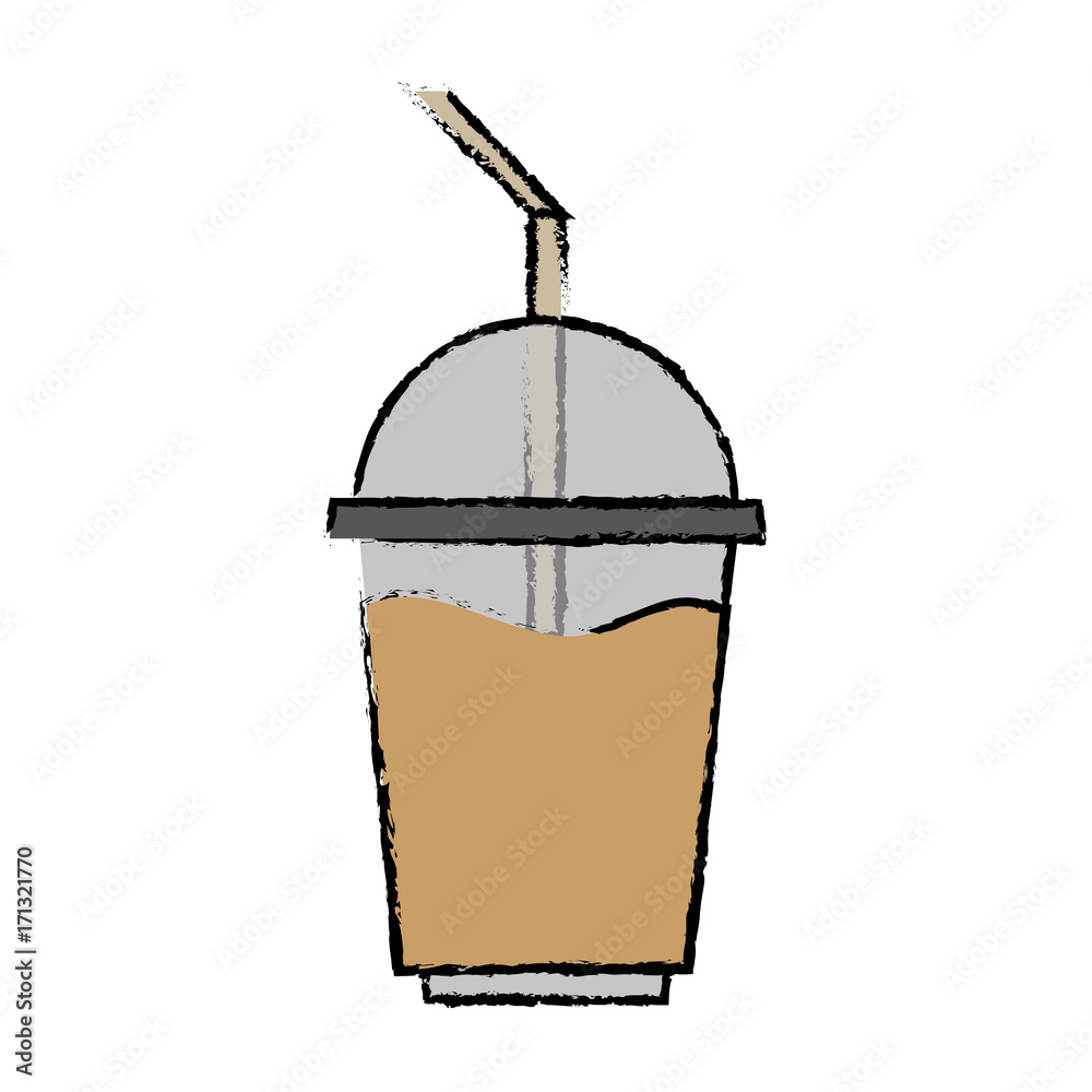 Fototapeta premium coffee pot and cup icon over white background vector illustration