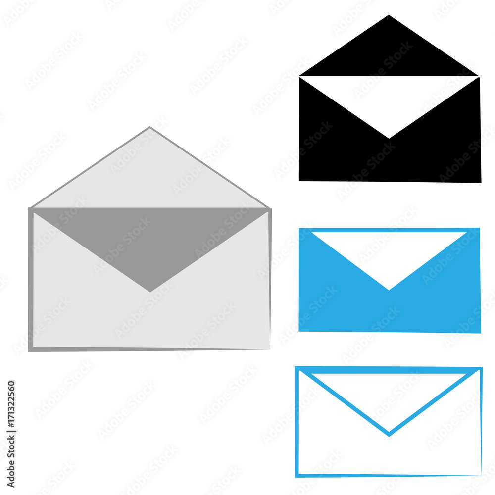 Set of postal envelope isolated on white background. Set of postal envelope isolated on white background.
