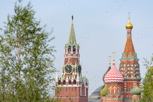 Untypical new view of Moscow city centre and of St. Basil's Cathedral at the Red square