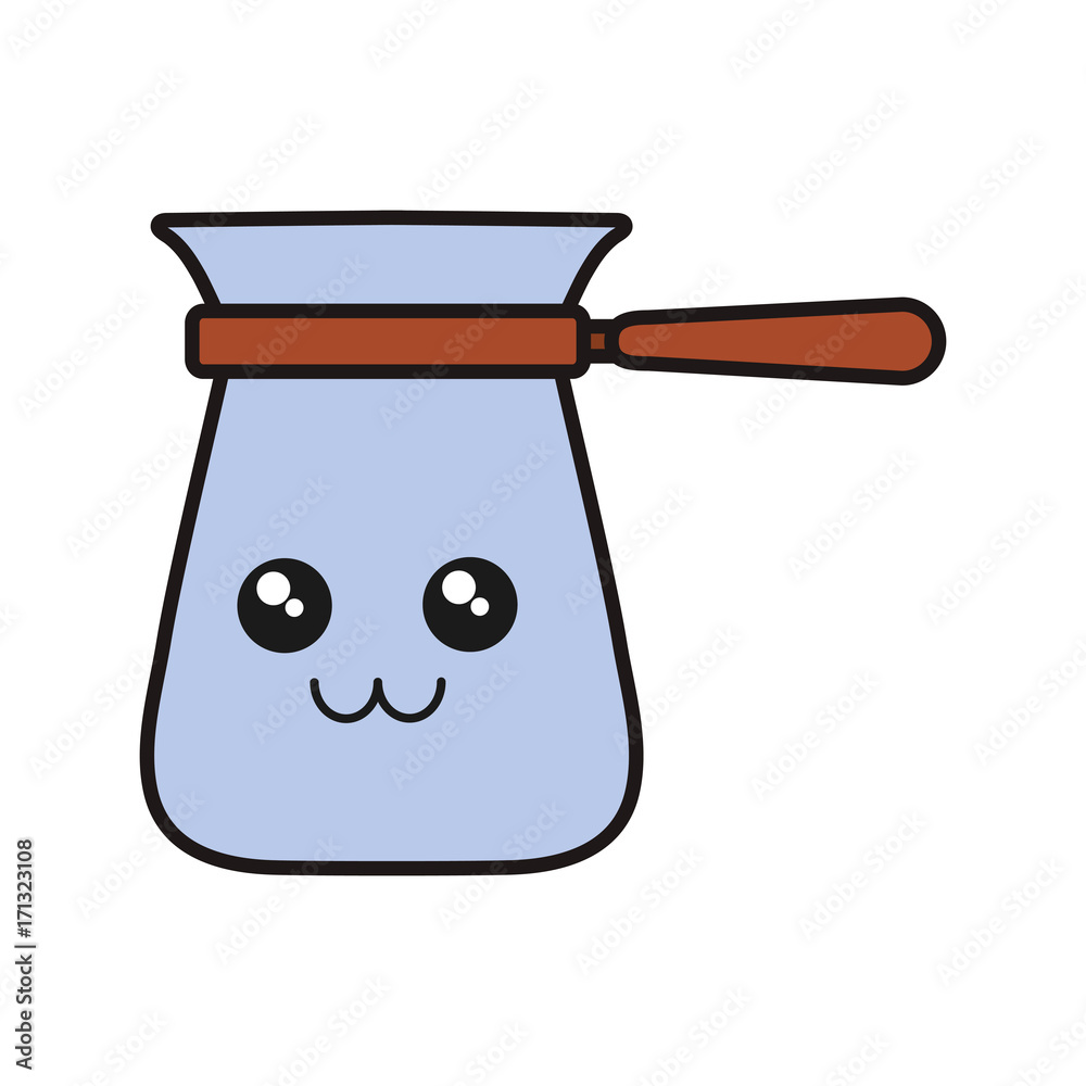 kawaii coffee strainer icon over white background vector illustration kawaii coffee strainer icon over white background vector illustration