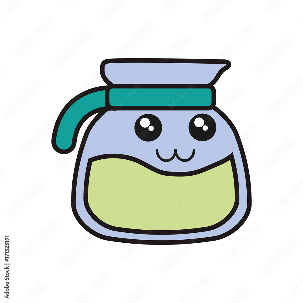 kawaii coffee pot icon over white background vector illustration kawaii coffee pot icon over white background vector illustration
