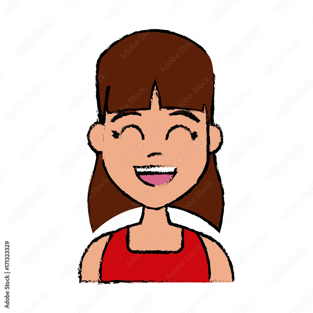 Young woman cartoon icon vector illustration graphic design
