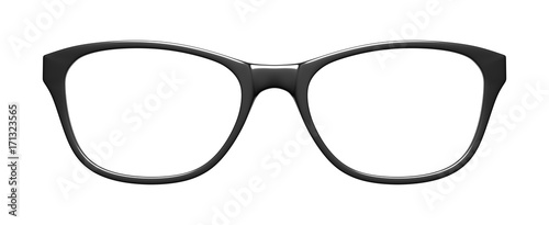 black glasses on white background photo