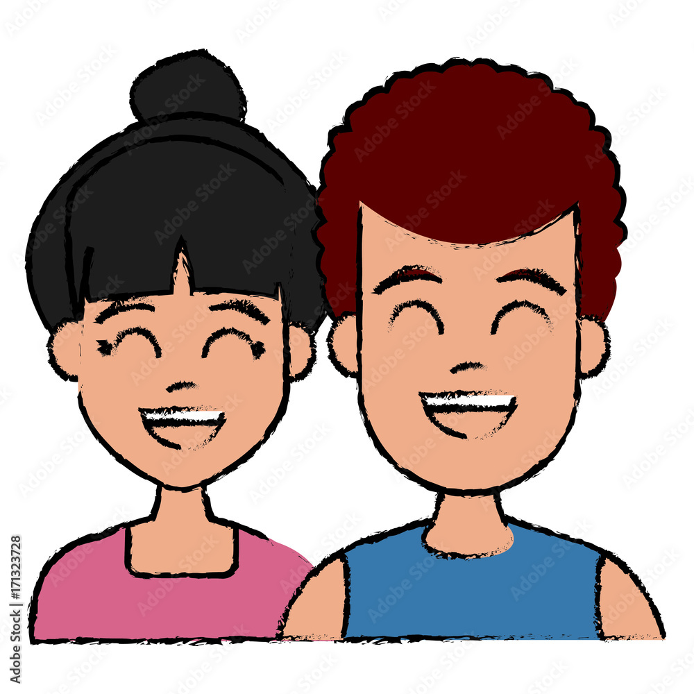 Young couple cartoon icon vector illustration graphic design Young couple cartoon icon vector illustration graphic design