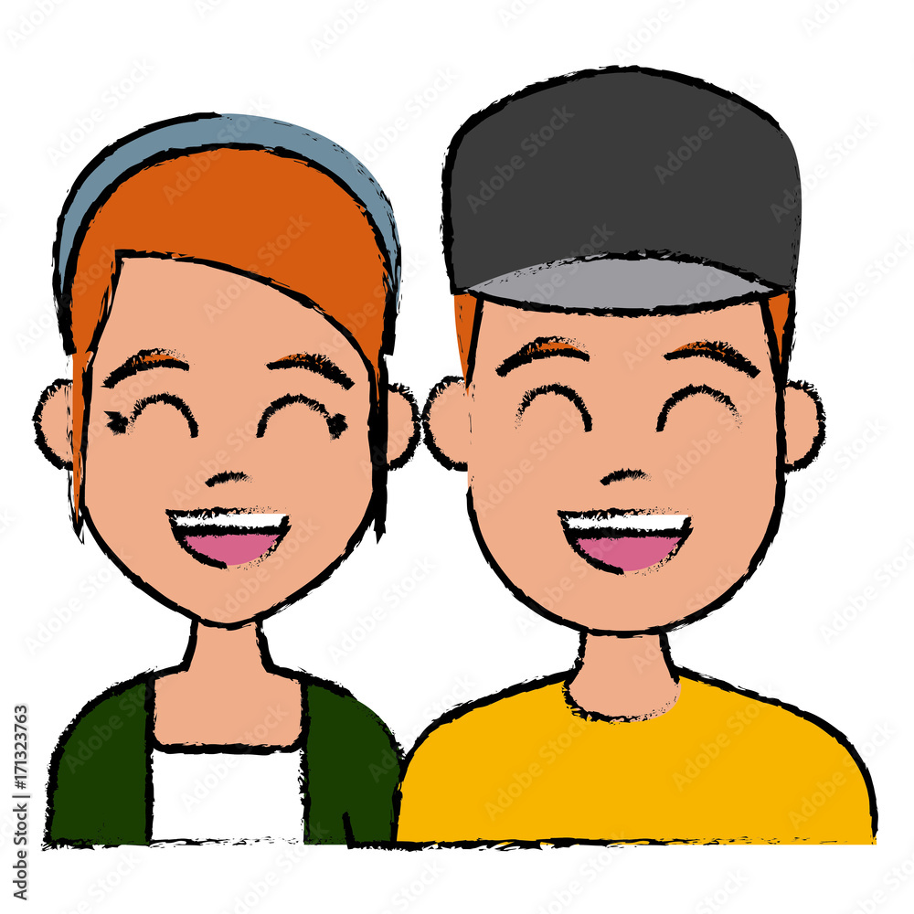 Young couple cartoon icon vector illustration graphic design Young couple cartoon icon vector illustration graphic design