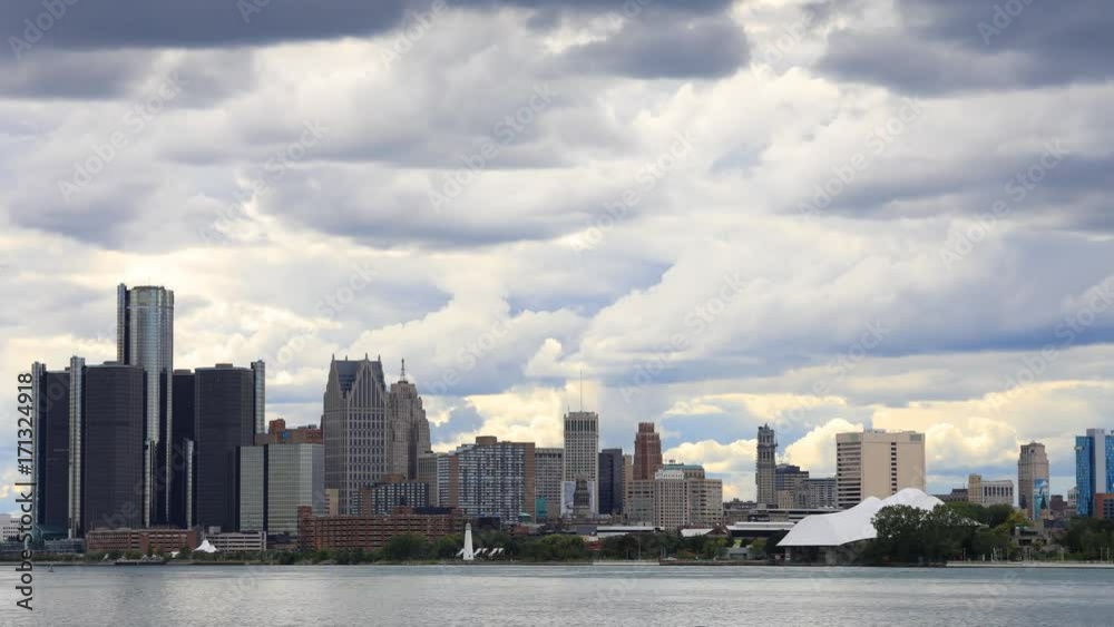 Timelapse of Detroit Skyline from Belle Island 4K Timelapse of Detroit Skyline from Belle Island 4K
