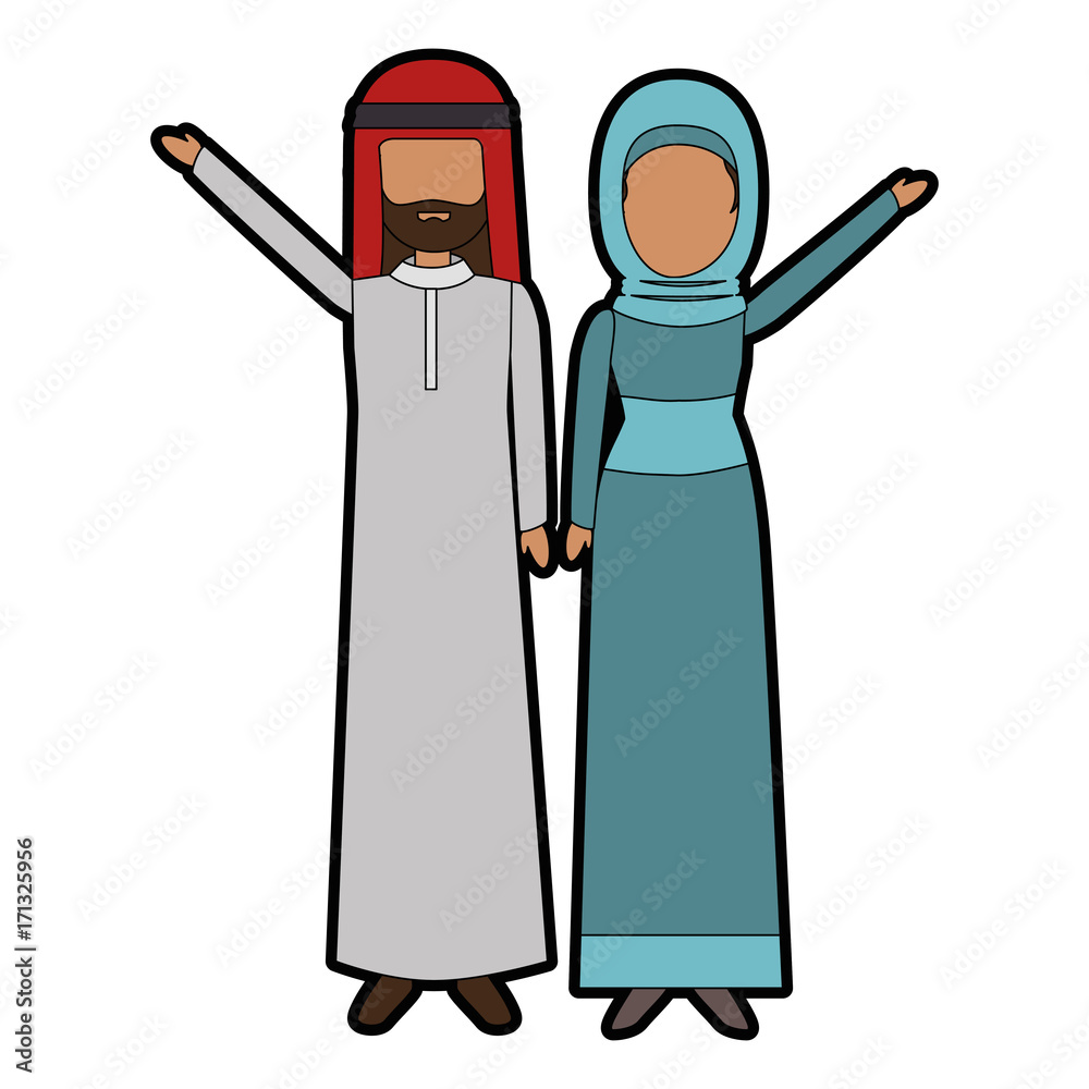 muslim couple avatars characters