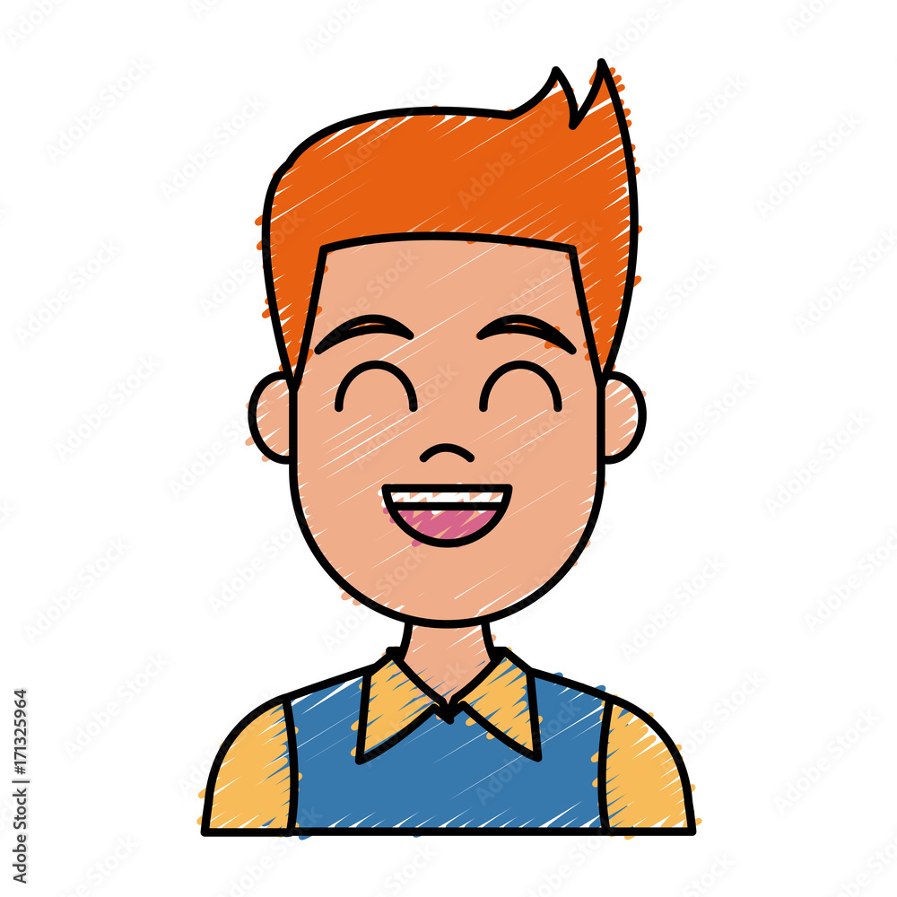 Young man cartoon icon vector illustration graphic design