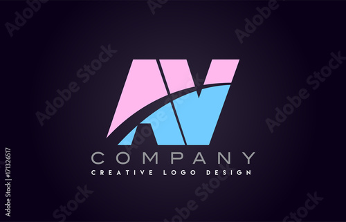 av alphabet letter join joined letter logo design