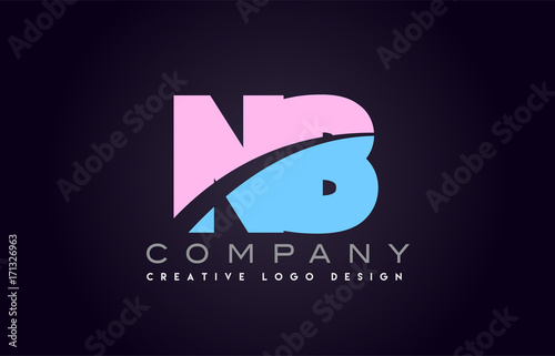 nb alphabet letter join joined letter logo design