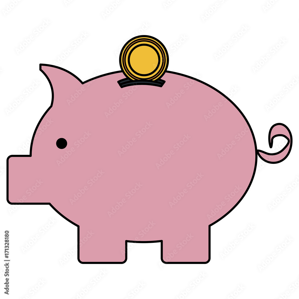 Fototapeta premium piggy savings isolated icon
