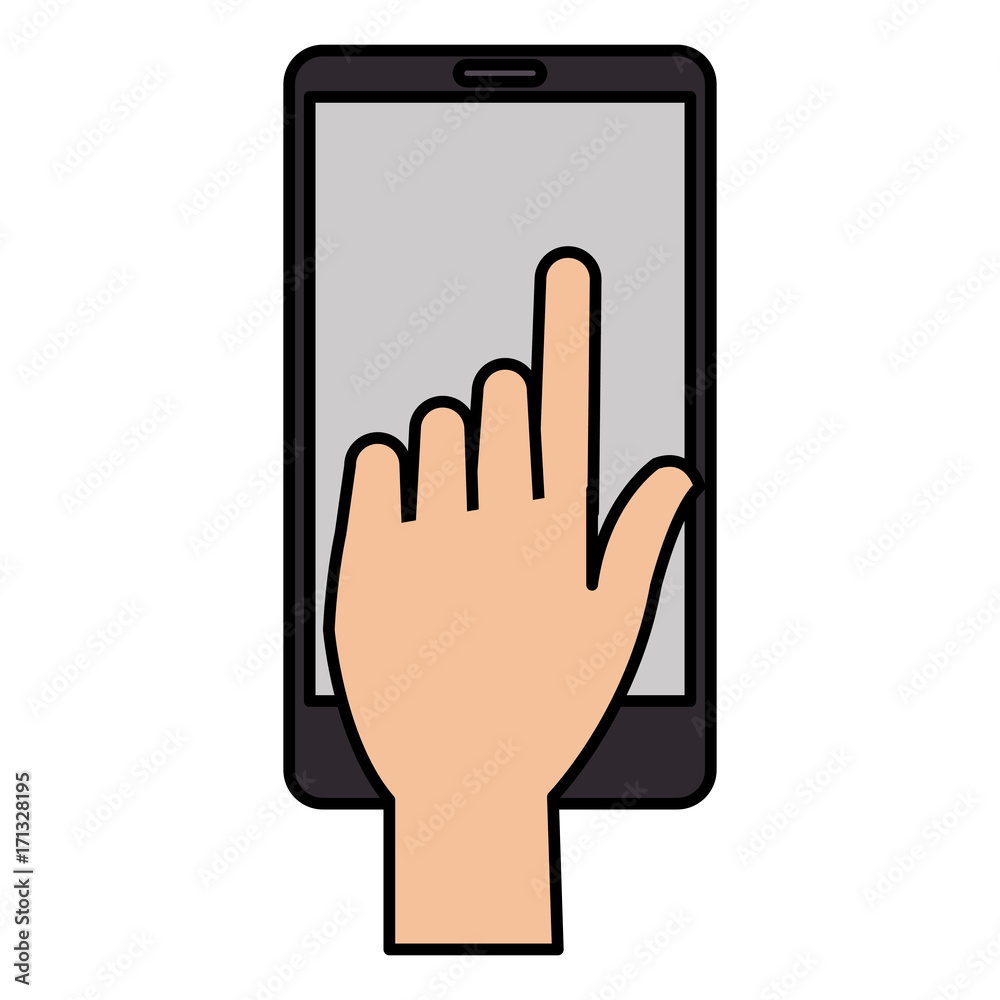 hand human with smartphone device isolated icon hand human with smartphone device isolated icon