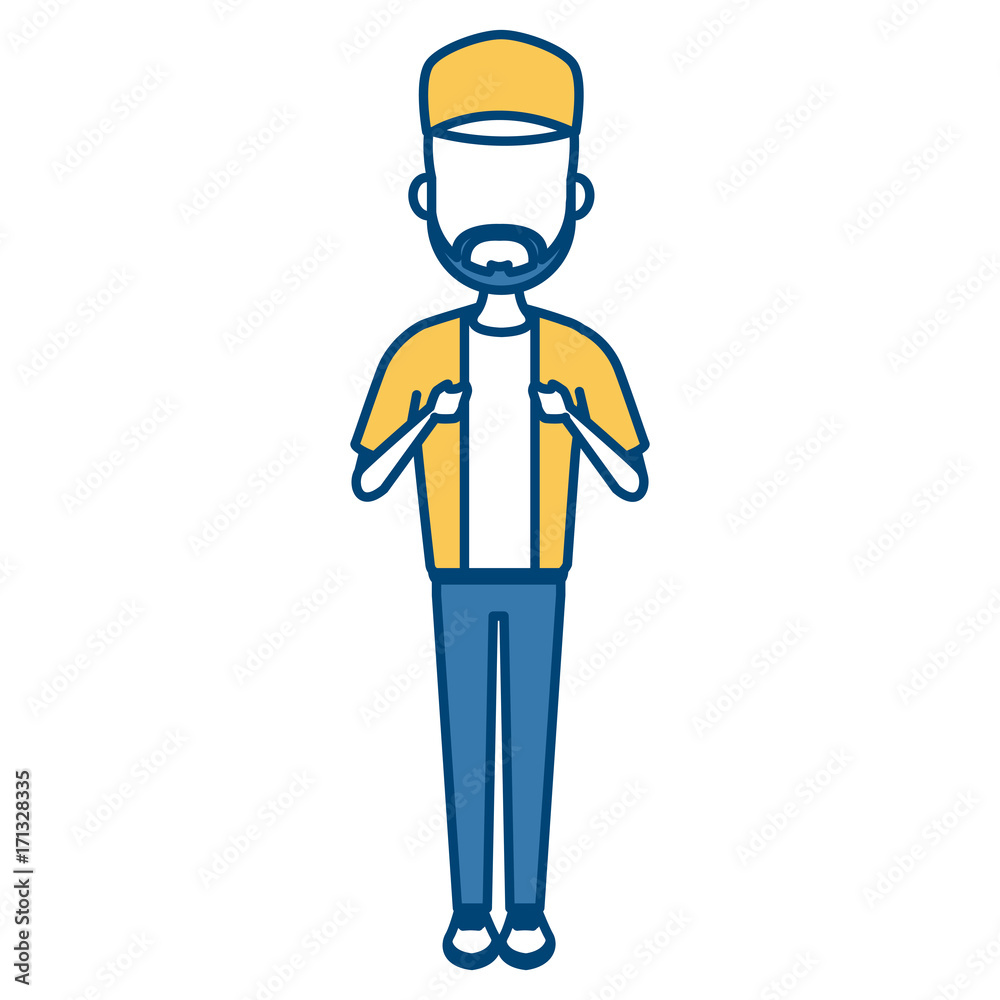 Young man cartoon icon vector illustration graphic design