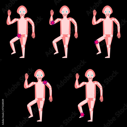 stylized person with sore joints