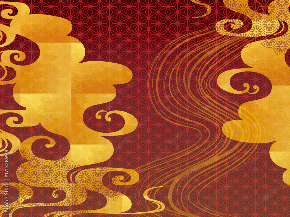 赤と金の和柄背景素材 Stock Vector Adobe Stock 赤と金の和柄背景素材 Stock Vector Adobe Stock