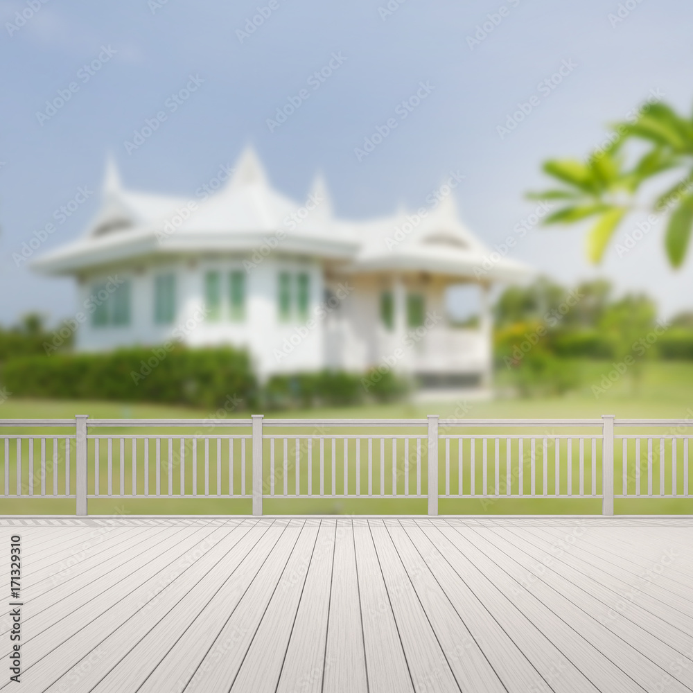 Fototapeta premium Balcony And Terrace Of Blur Exterior Background