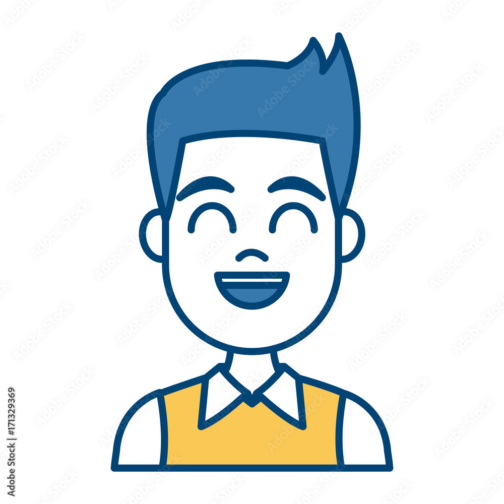 Young man cartoon icon vector illustration graphic design