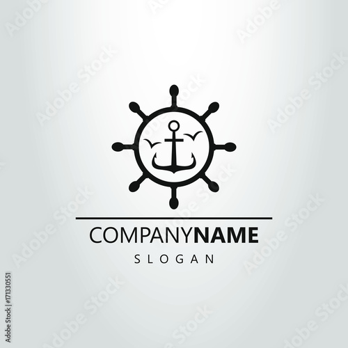 black and white anchor logo in the steering wheel
