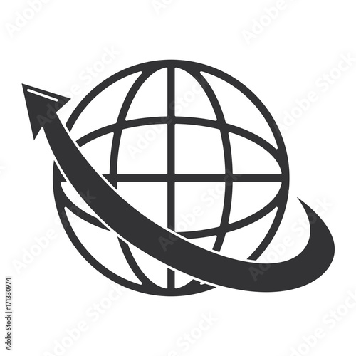 planet with arrow icon vector illustration design