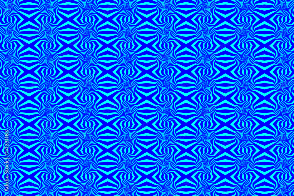 Striped abstract circle - pattern vector - blue