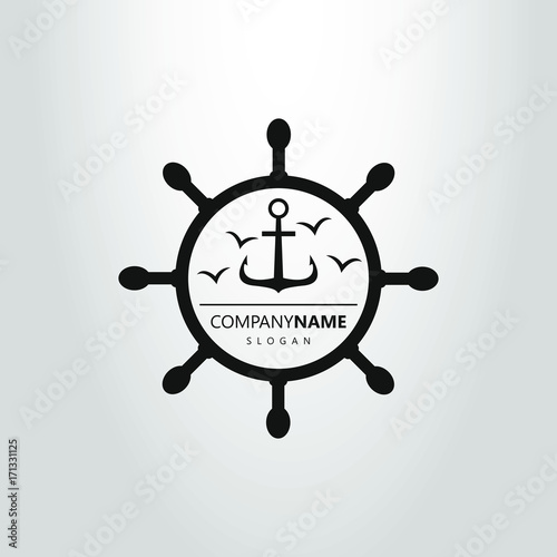 black and white anchor logo in the steering wheel