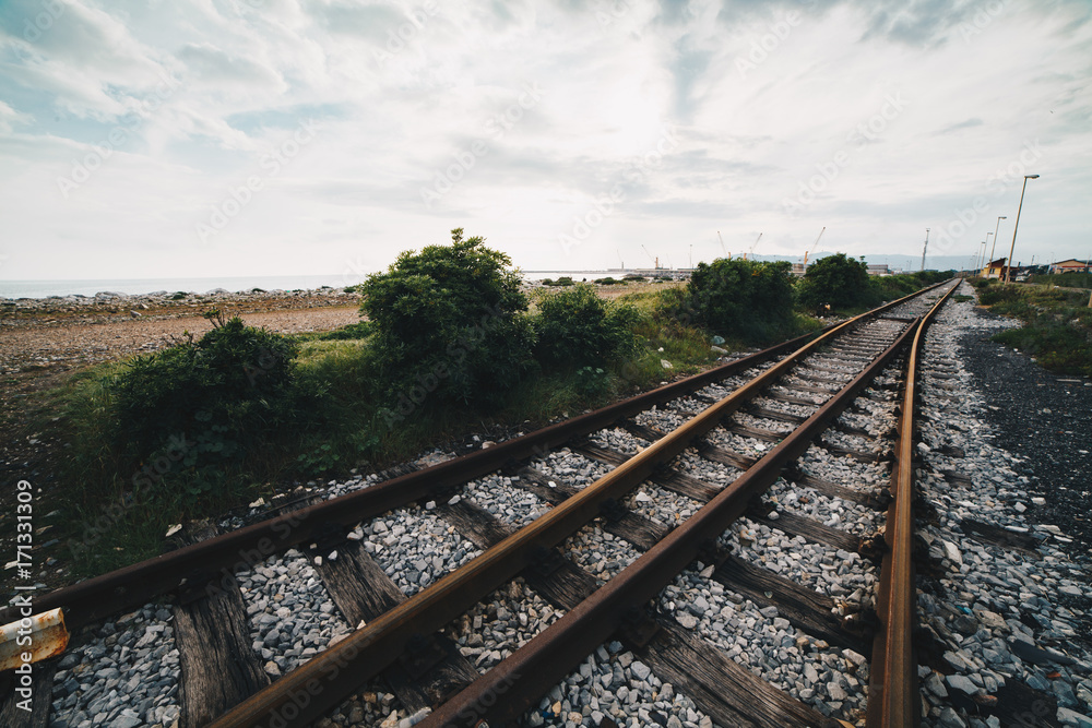 close up of a Death Railway perspective concept. close up of a Death Railway perspective concept.