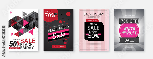 Black Friday sale posters vector.