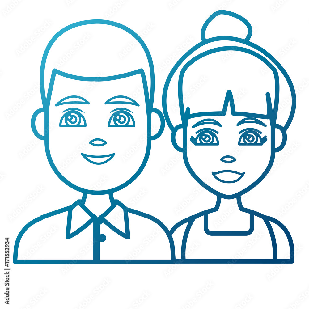 Young couple cartoon icon vector illustration graphic design